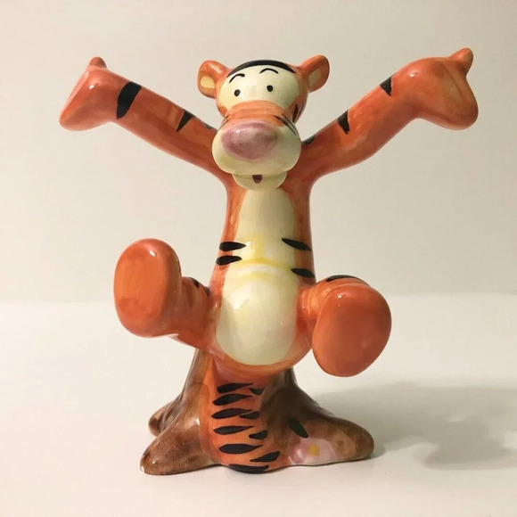 Vtg Tigger On Stump Walt  Disney Figurine Ceramic Winnie The Pooh Chipped - Picture 12 of 12